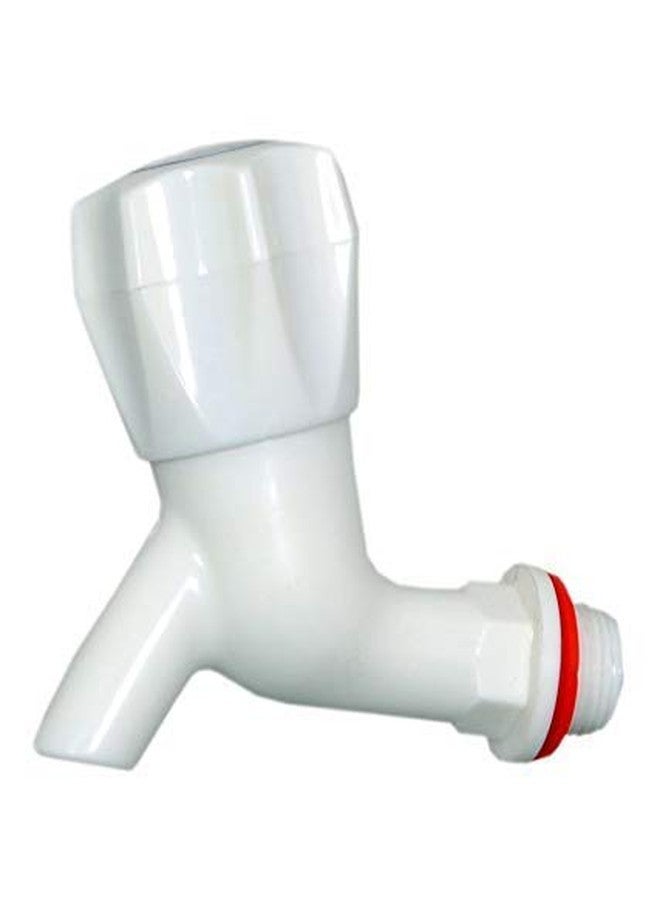 Genericc Cloudteil India White PVC Plastic Bib Cock/Water Taps for Kitchen Bathroom Wash Basins - Set of 12 (1/2", 15 mm) Type PVC Taps Faucet for Hot and Cold Water, Polished - Image 3